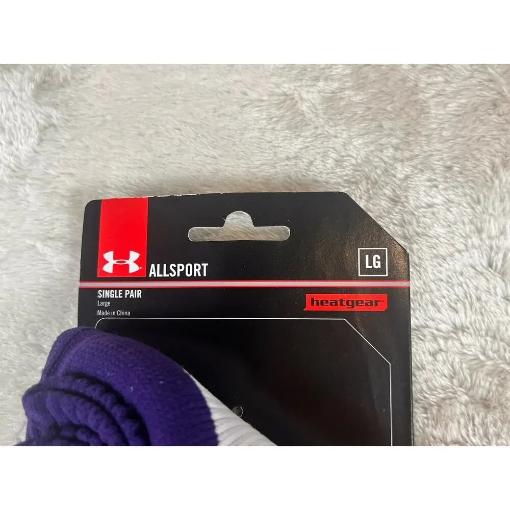 Under Armour All Sport Socks Unisex Sz L Purple HeatGear Over The Calf